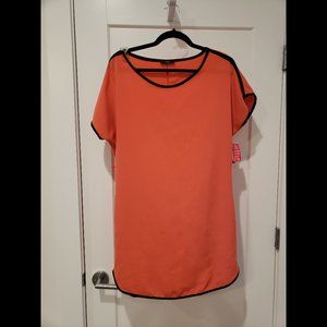 Black and Coral Sheth Dress - Size Medium
